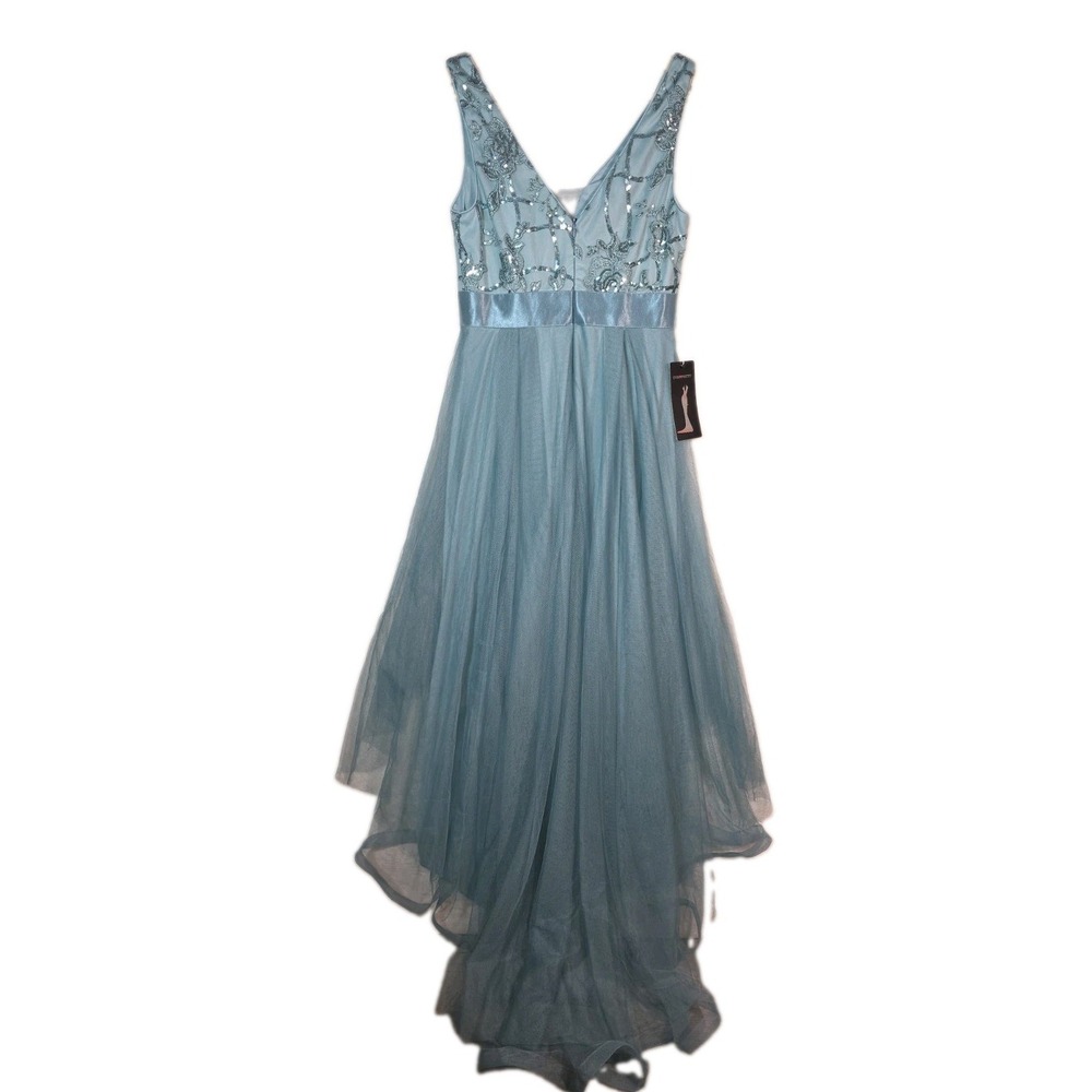 Ever Pretty Blue High Low Tulle Formal Dress Sequin Beaded Size Small NWT - Picture 3 of 13